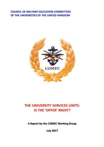 The University Service Units: Is The ‘Offer’ Right?, 2017
